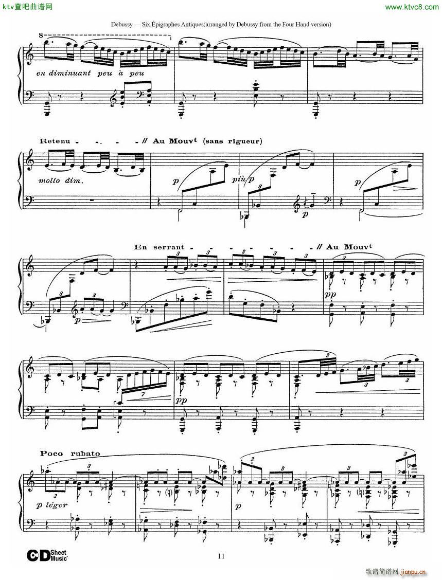 Debussy Sex pigraphes Antique 1 Piano()11