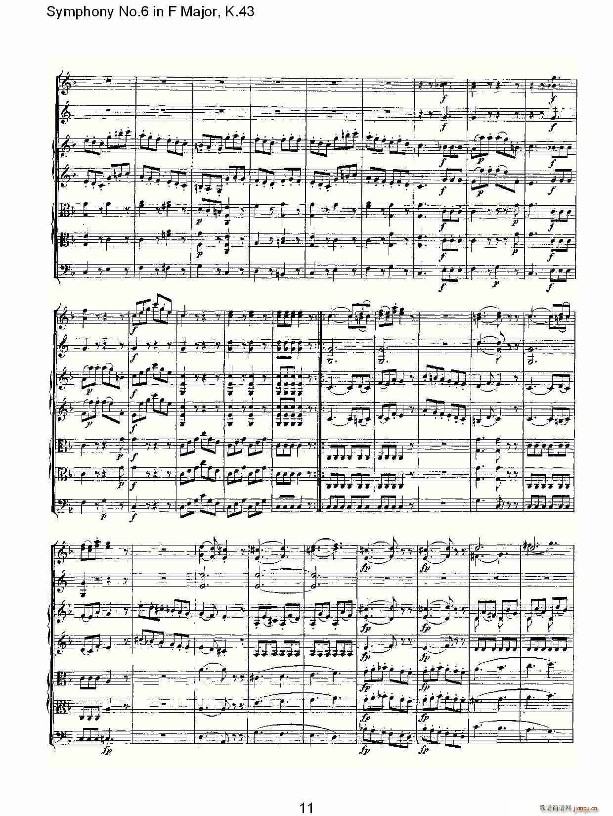 Symphony No.6 in F Major, K.43(ʮּ)11