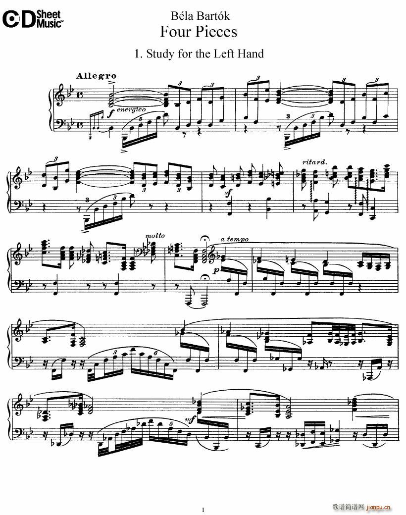 Bartok DD 71 Four Piano Pieces()1