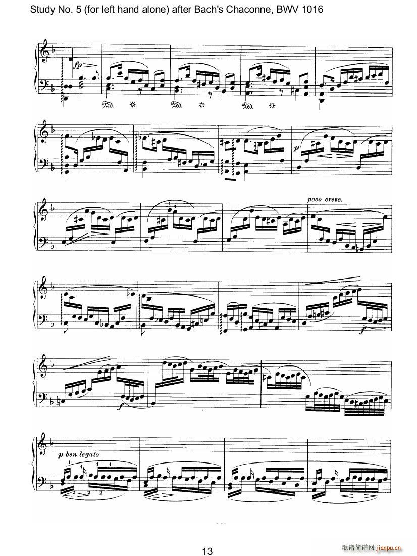 Bach Brahms BWV1016 Chaconne as Etude 5 left hand()25