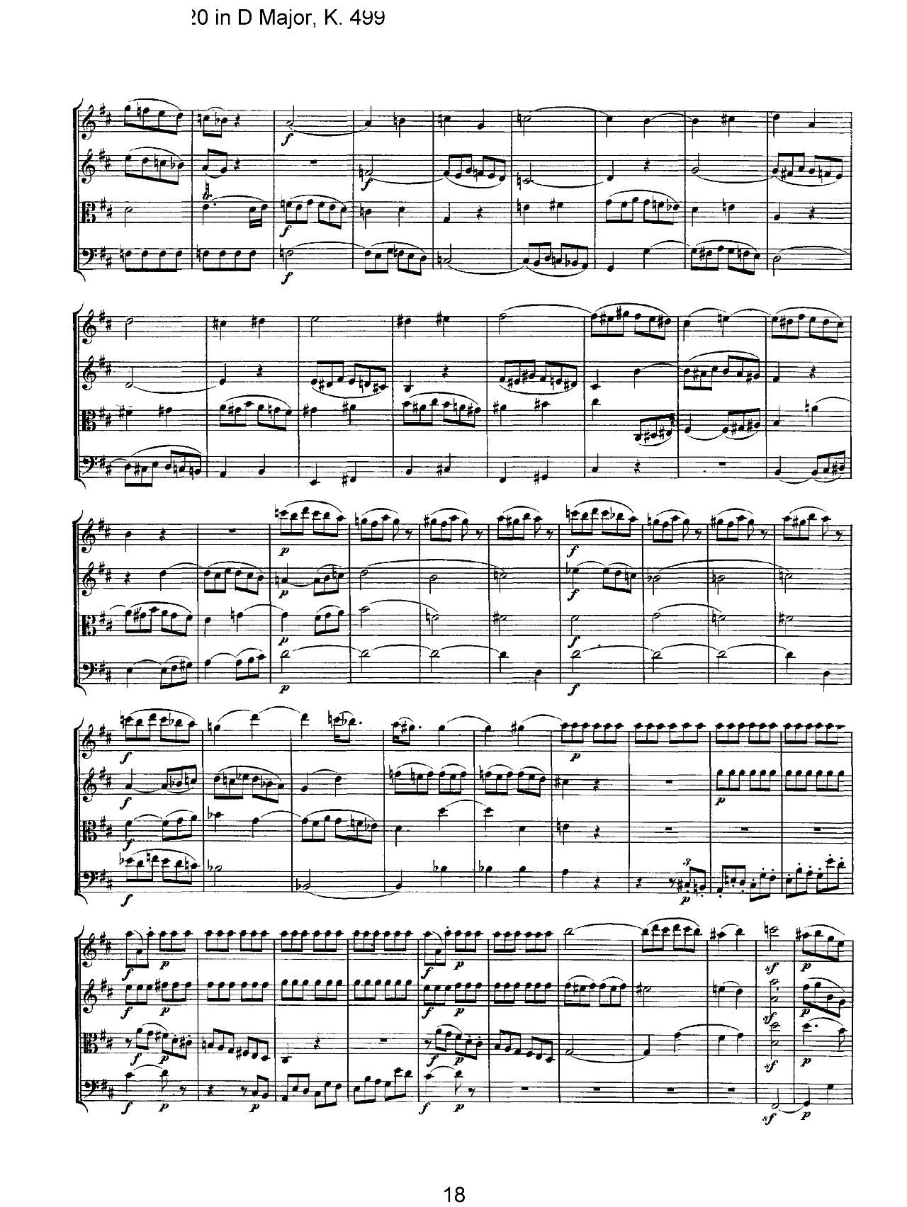 Mozart Quartet No 20 in D Major K 499()18