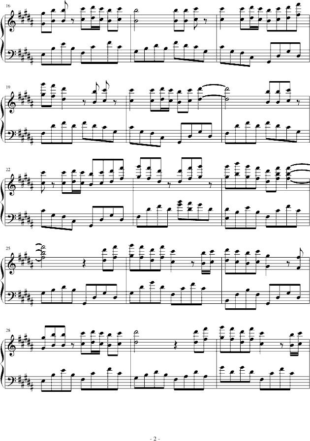 川经典钢琴谱钢琴曲神思者