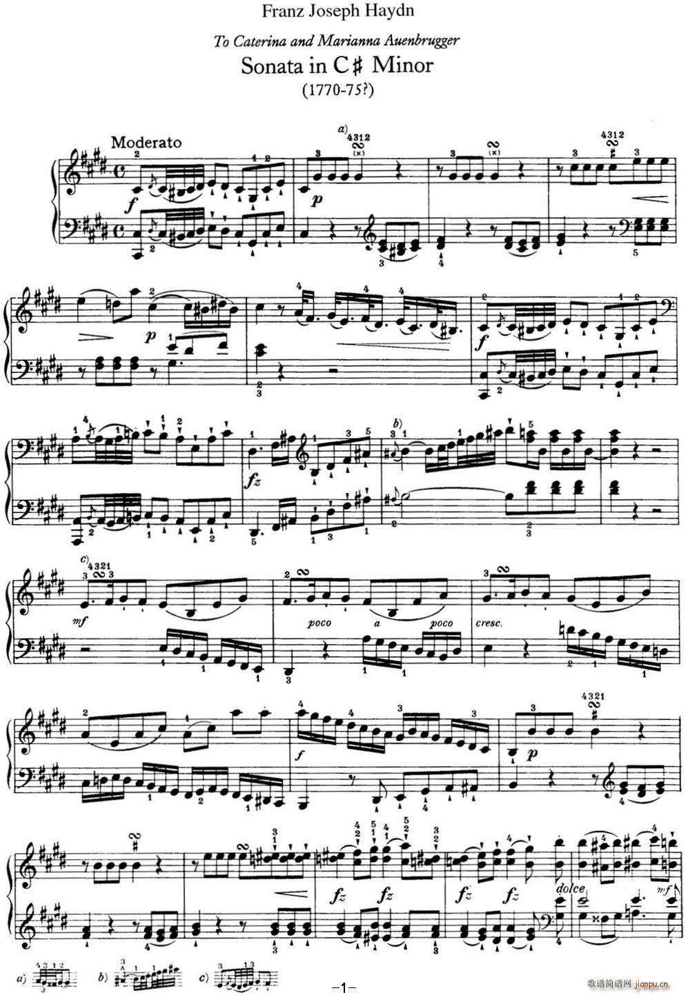   Hob XVI 36 in C sharp minor()1