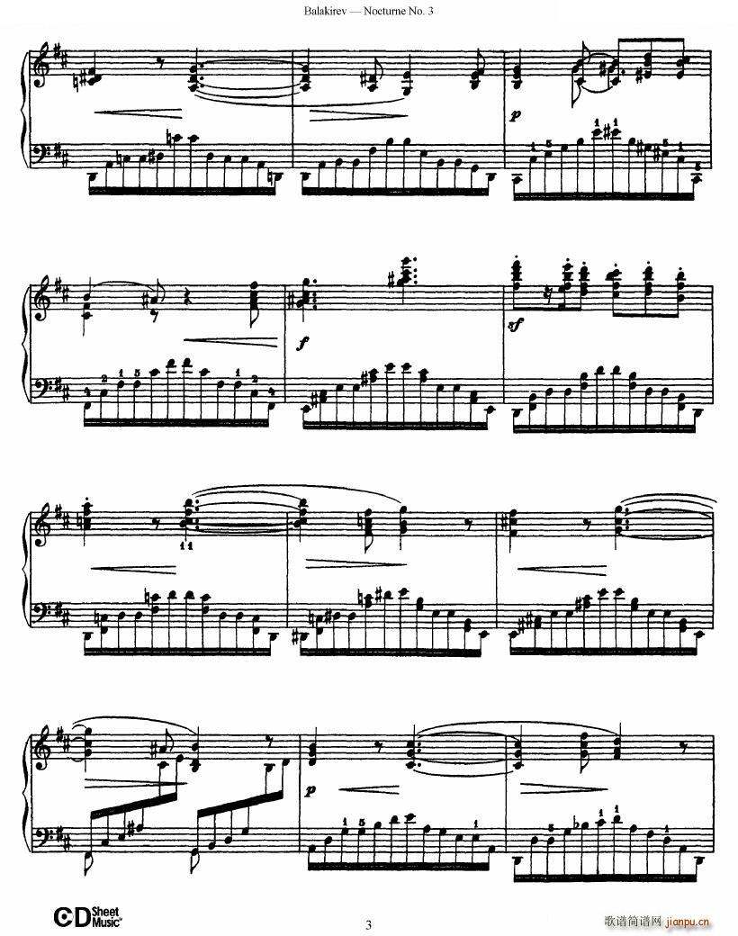 Balakirev Nocturne No 3 Nocturne No 3(ʮּ)3