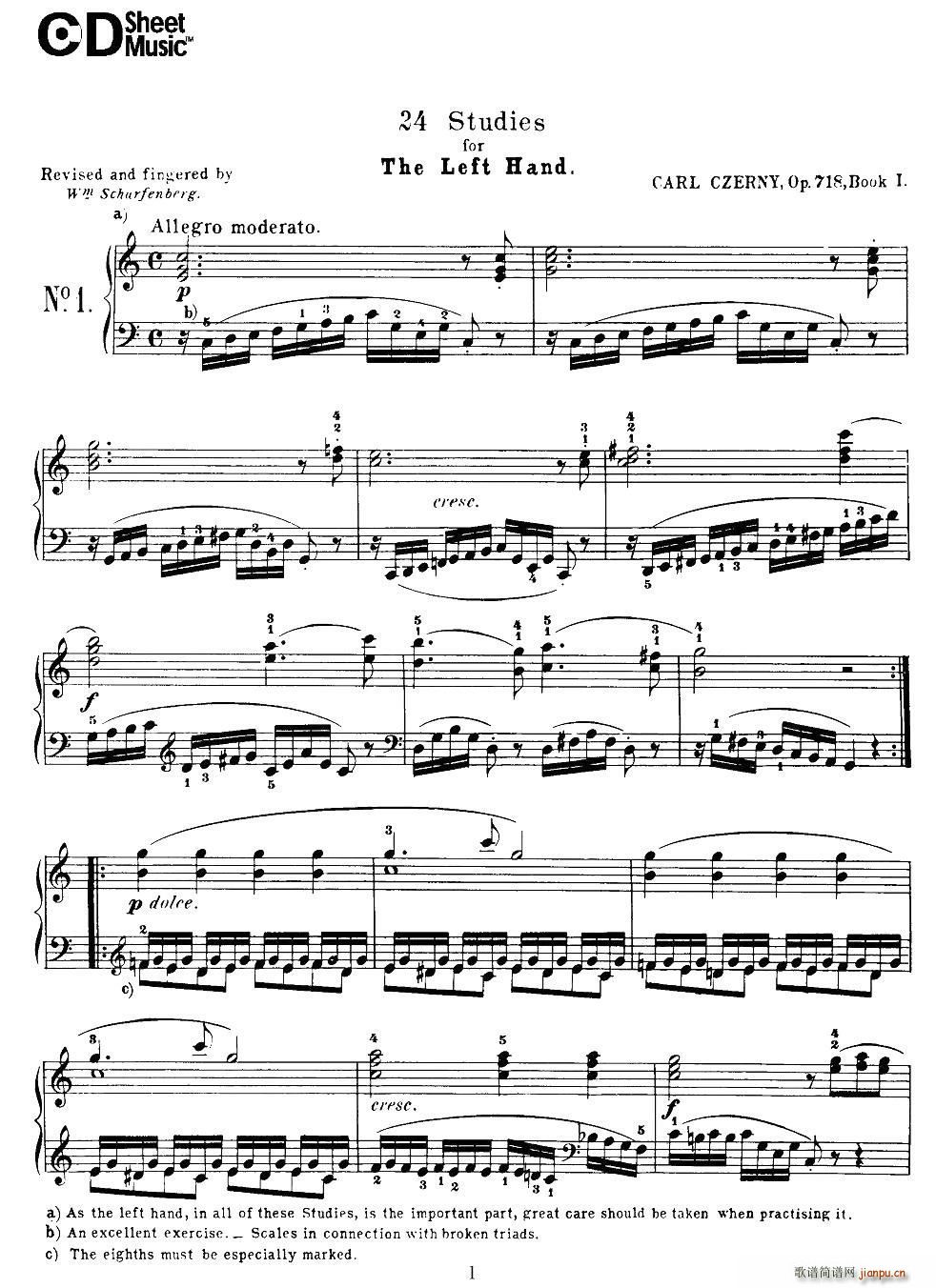 Czerny 24 Piano Studie 1 7  24׸ϰ()1