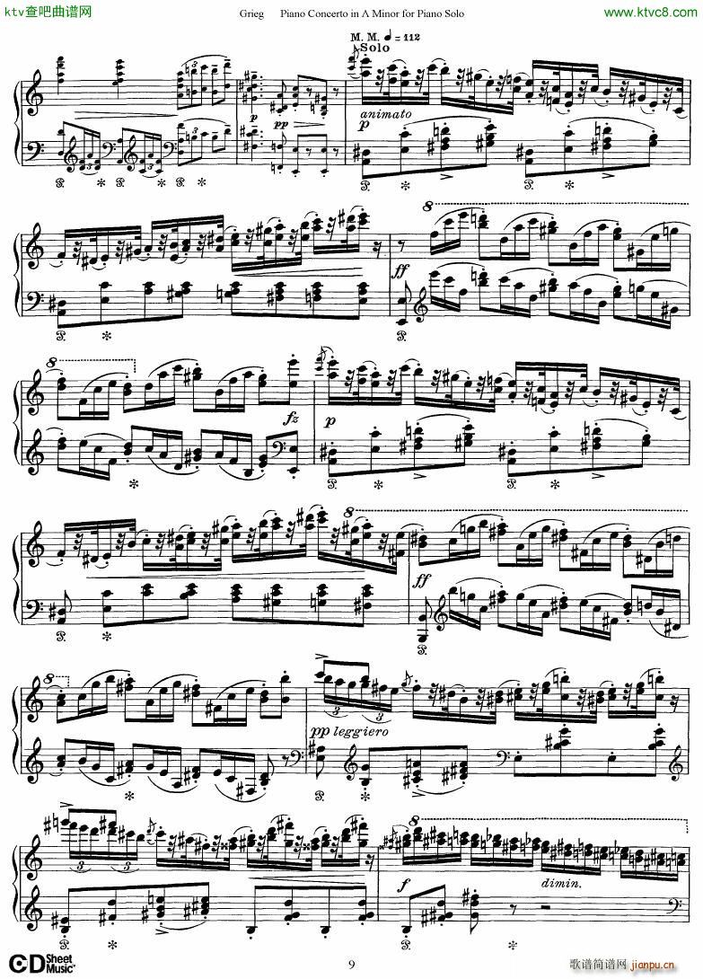 Grieg Piano Concerto solo arr 2 byGrieg()9