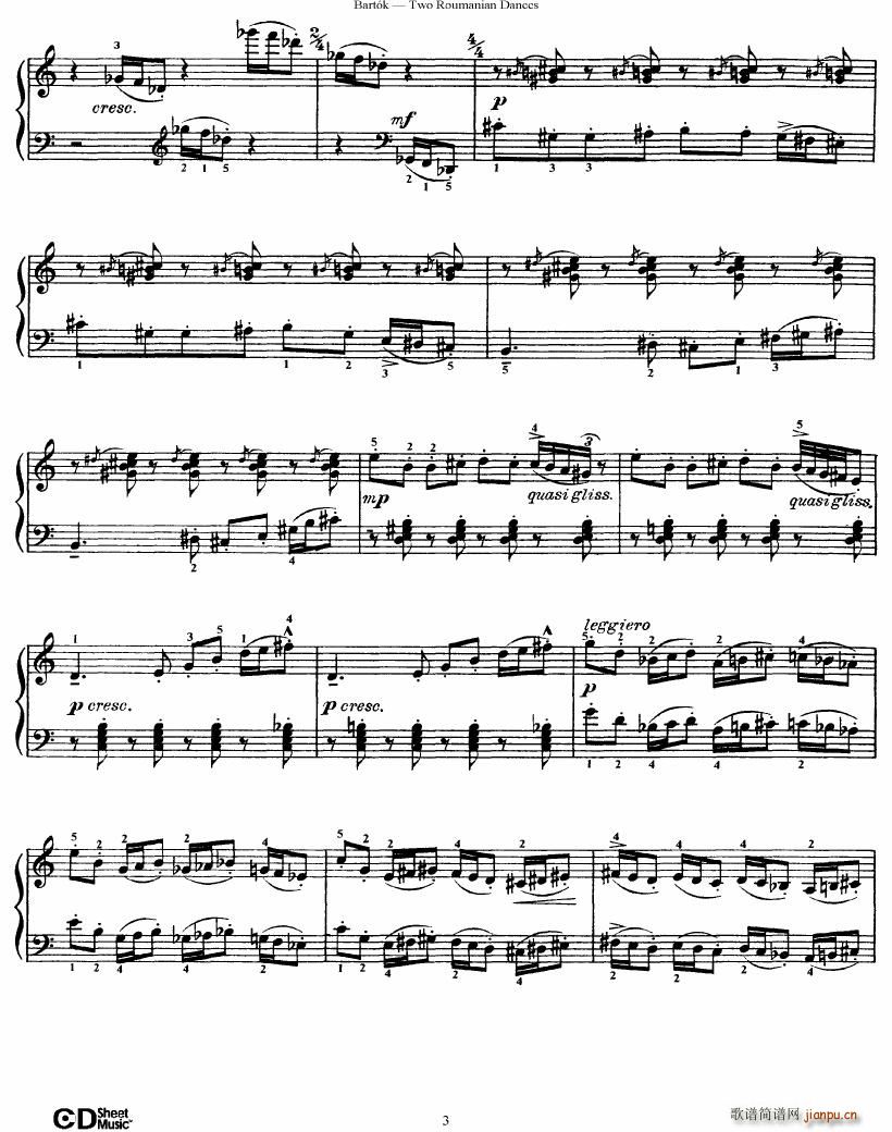 Bartok SZ 43 Two romanian dances op8a()3