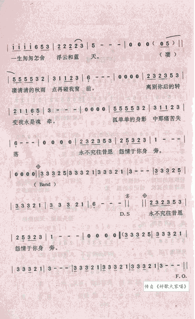 阿郎恋曲 歌谱简谱网