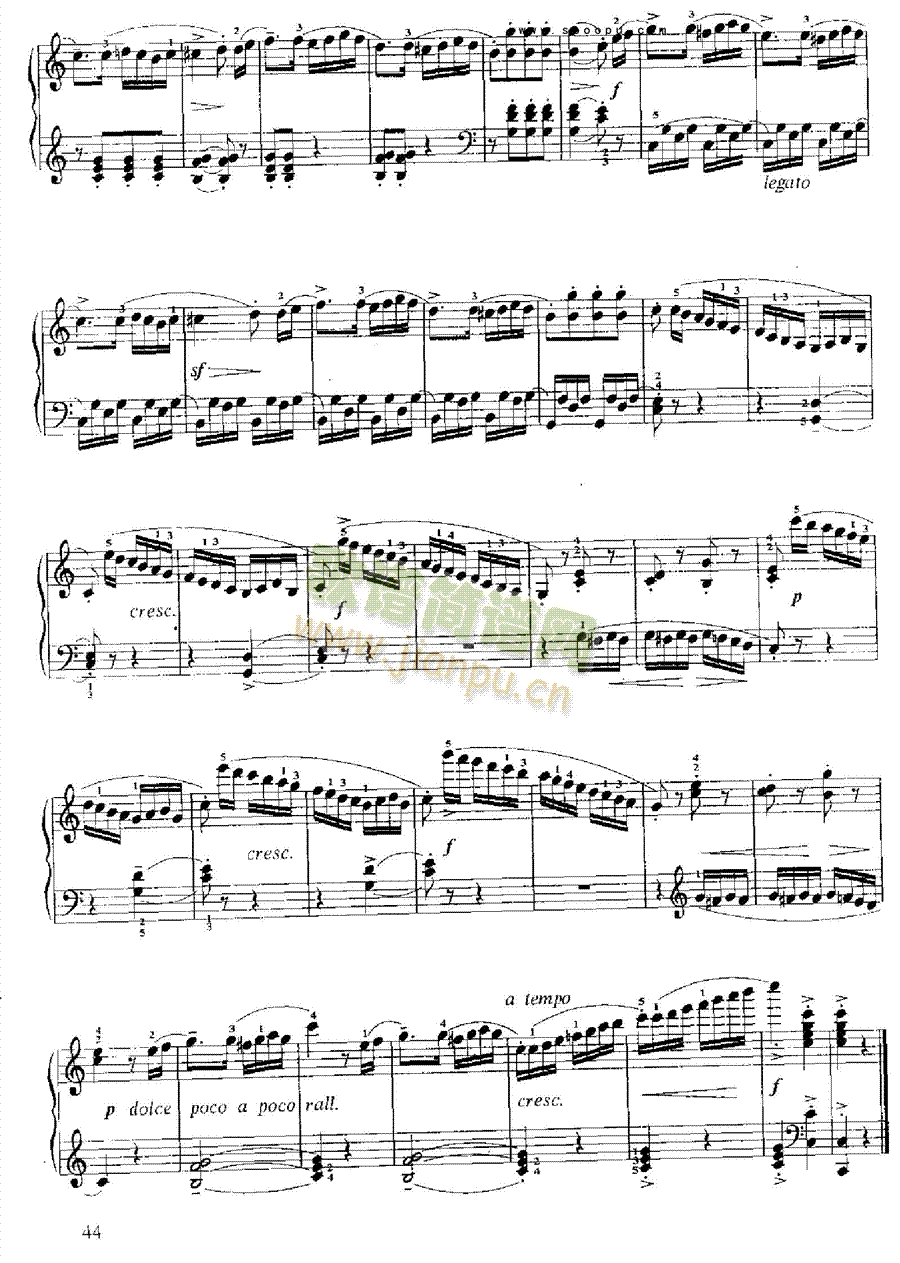 小奏鸣曲(op.20 no.1) 键盘类 钢琴 歌谱简谱网图片