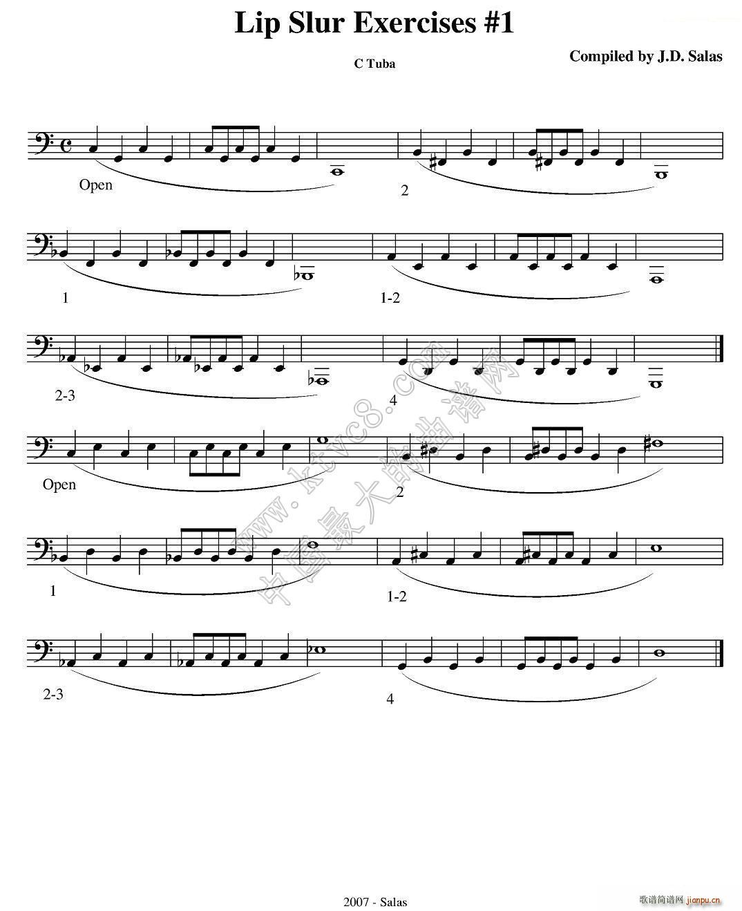 Lip Slur Exercise C Tuba ϰ̲ѡ(ʮּ)1
