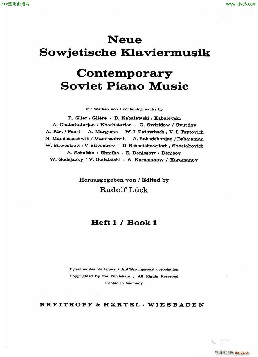 Neue sowjetische Klaviermusik Gerig Book 1()1
