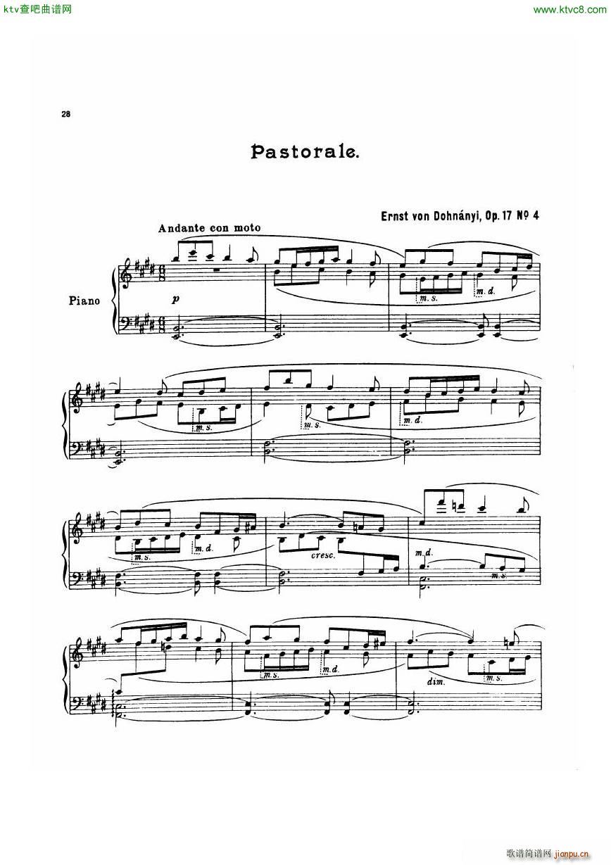 Dohnanyi 17 4 5 Humoresken Pastorale()1