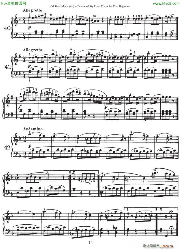 Berens op 70 50 Piano Pieces for Beginners()14