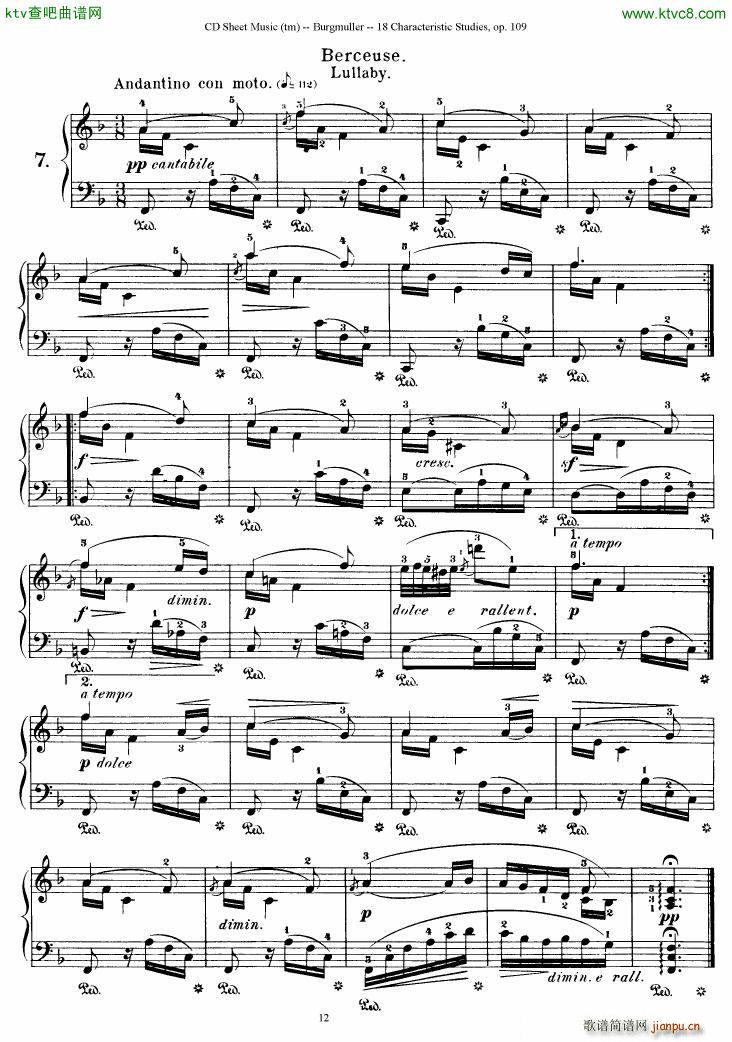 Burgmuller 18 characteristic studies op109()12