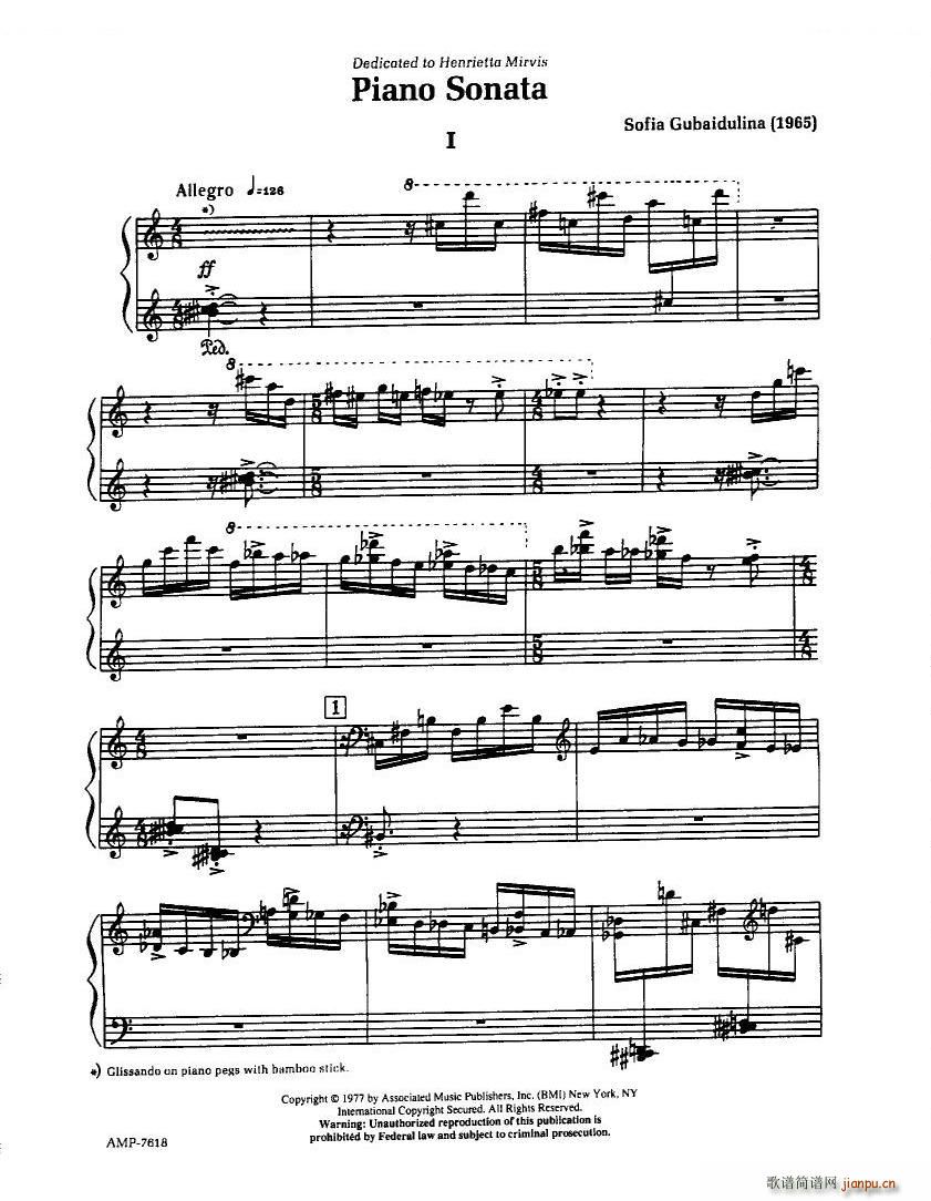 Gubaidulina Sofia Piano Sonata Piano Sonata(ʮּ)1