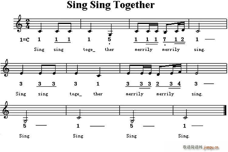 Sing sing together һ ӢĶ(ʮּ)1