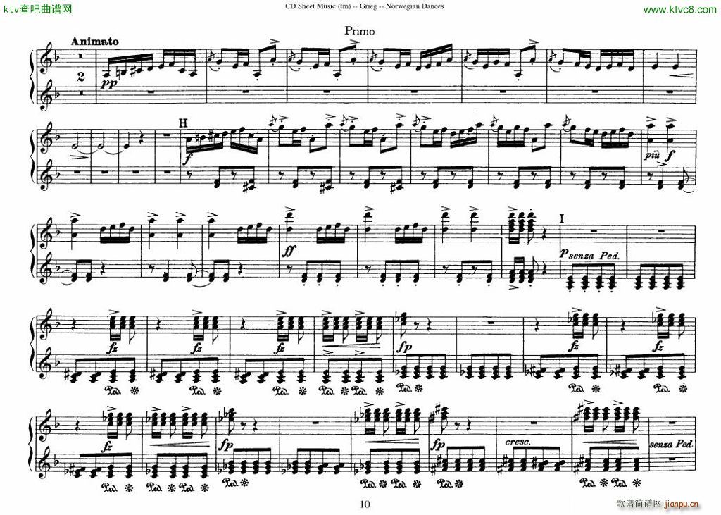 Grieg Norwegian Dance Op 35 1 4 Duet()10
