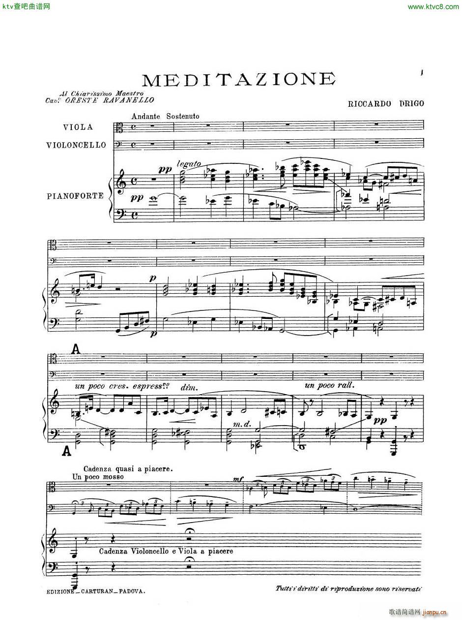 Drigo Meditation Viola Cello Piano()12