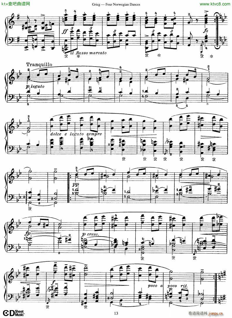 Grieg Four Norwegian Dances()13