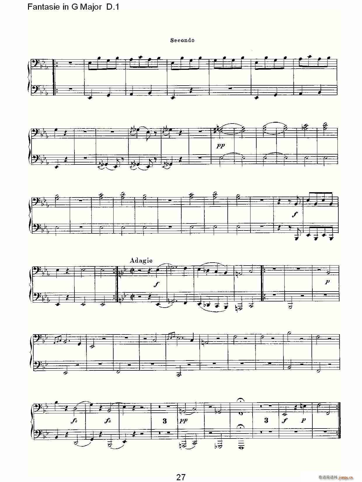 Fantasie in G Major D.1(ʮּ)27