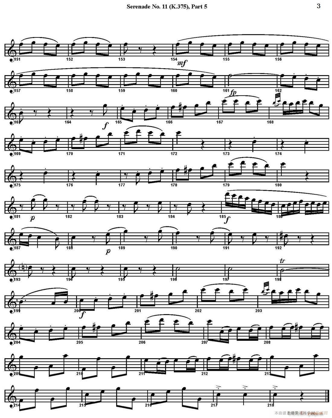 SERENADE No 11 in Eb K 375 Part 5  ˹()3