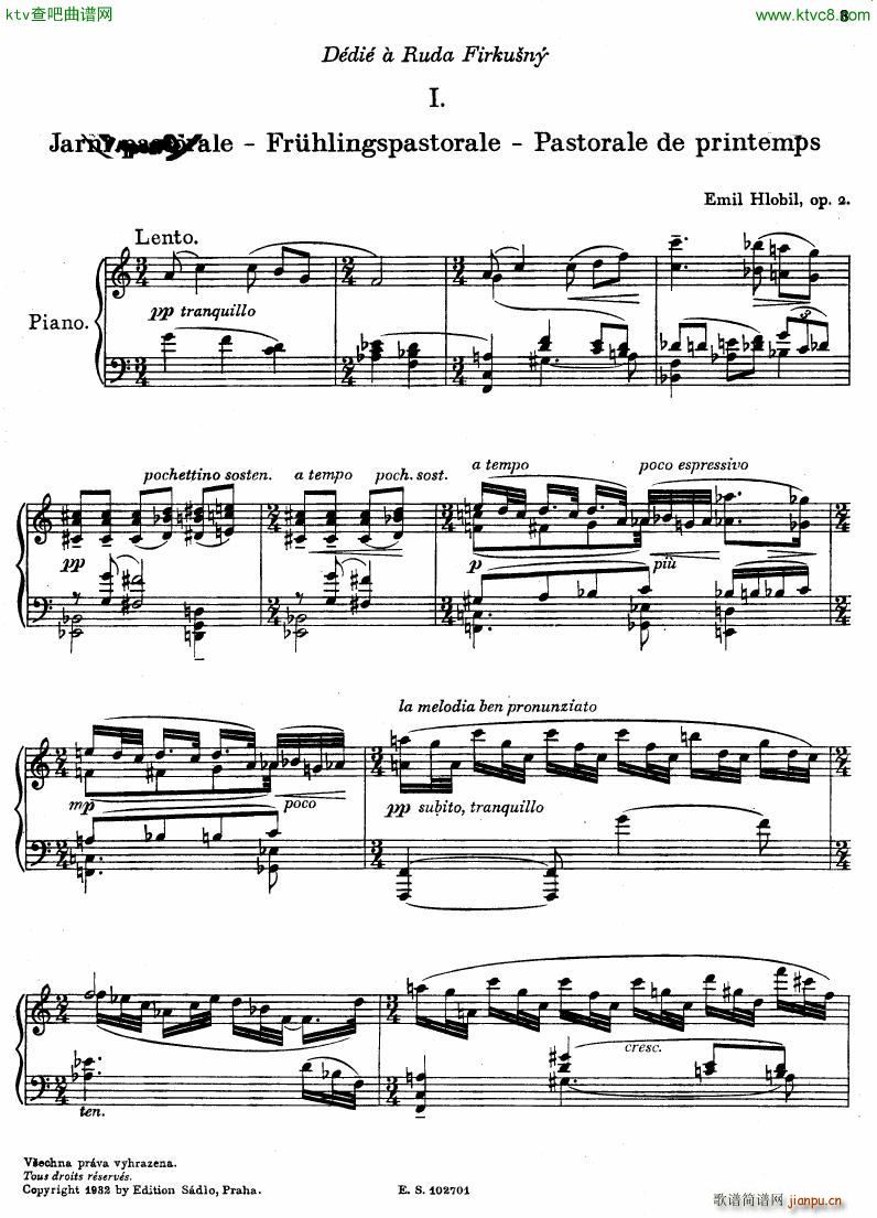 Hlobil 3 piano pieces op 2()1