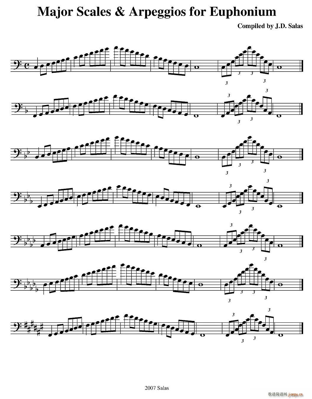 Major Scales Arpeggios Euphonium ϰ̲ѡ ͭ(ʮּ)1