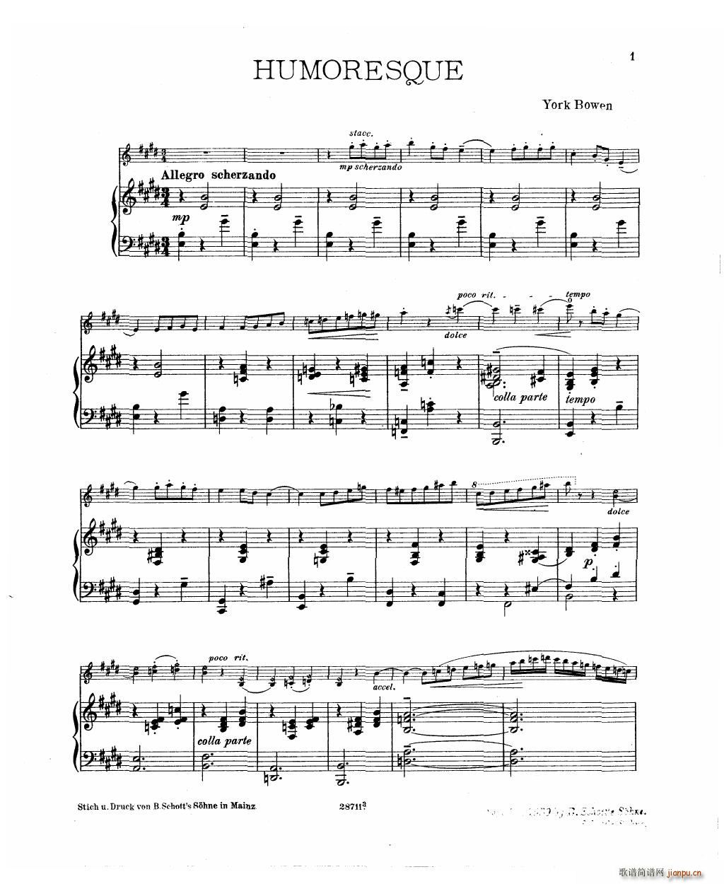 Bowen Humoresque for violin and piano()3