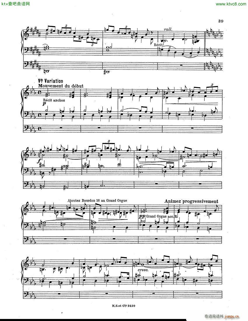 Berthier Paul Variations pour Grand orgue()10