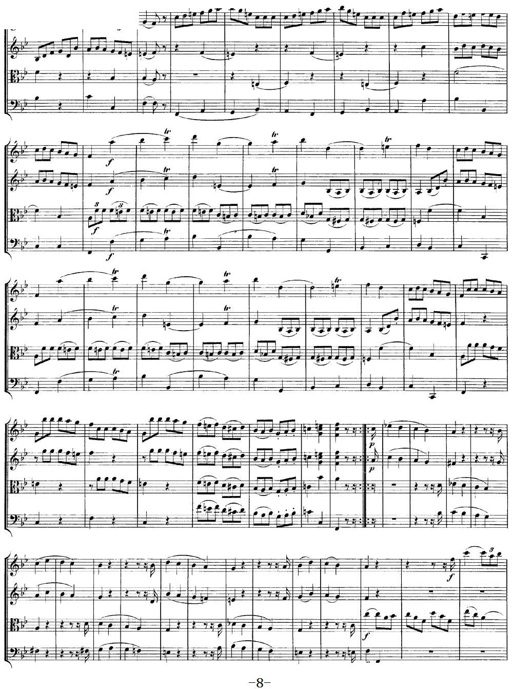 Mozart Quartet No 12 in Bb Major K 172()8