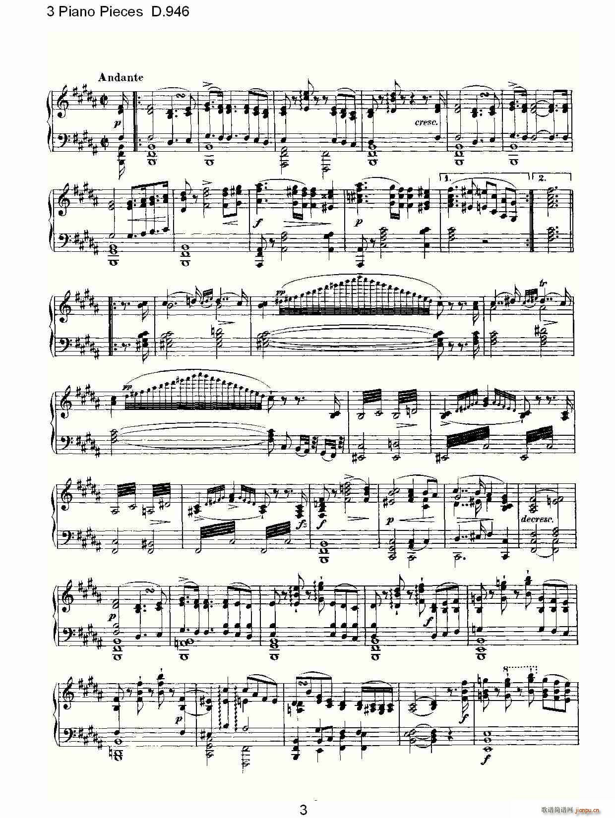 3 Piano Pieces D.946()3