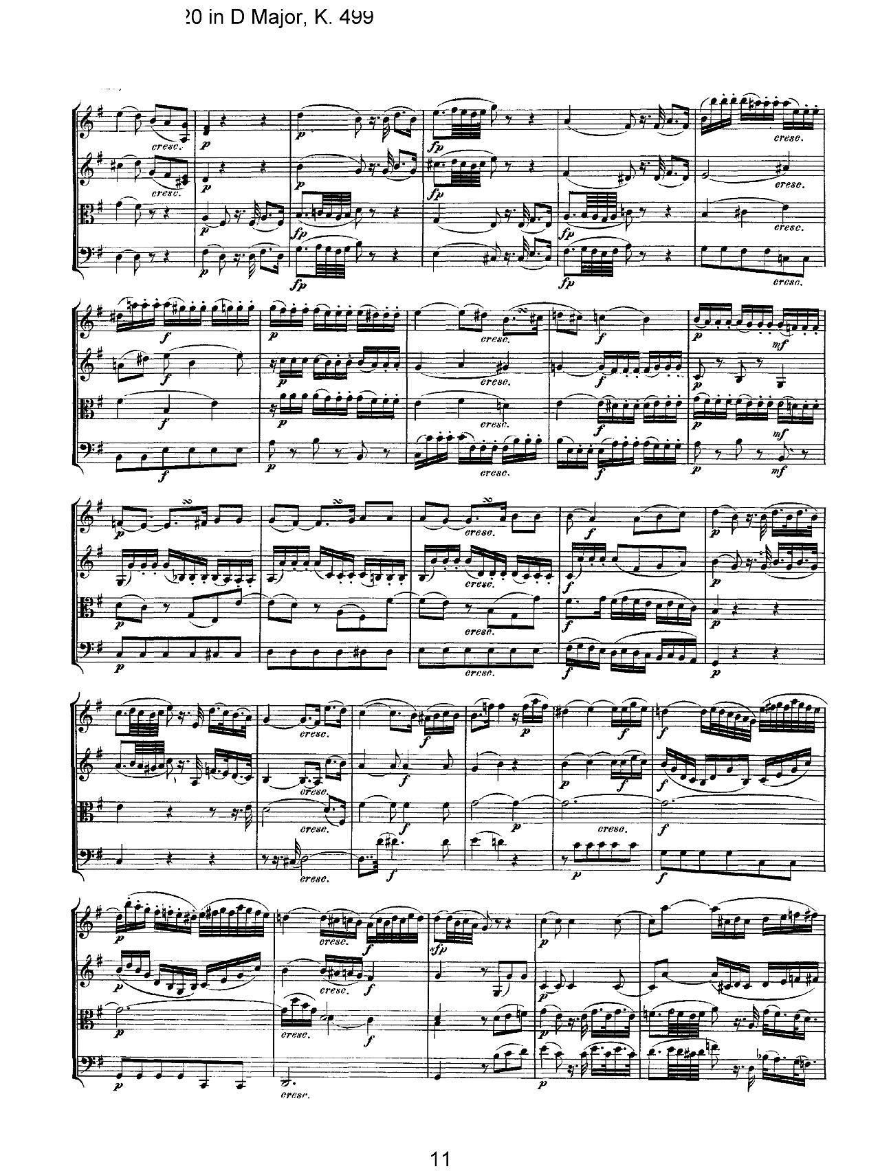 Mozart Quartet No 20 in D Major K 499()11