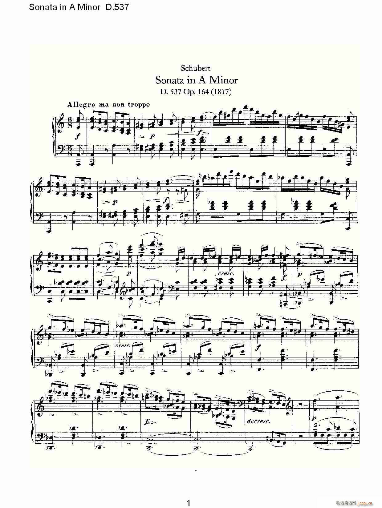 Sonata in A Minor D.537(ʮּ)1