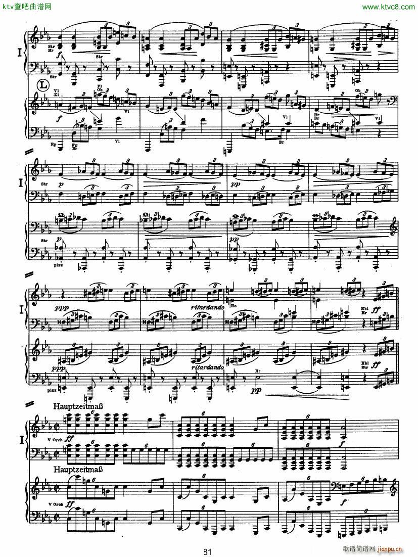 Bruckner Symphony No 4 4 hands arr ()30