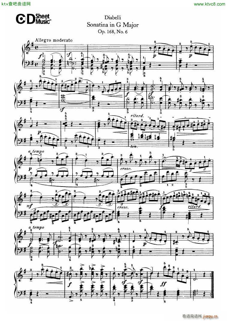 Diabelli Sonatinas Op 168 No 1 7 34P()24