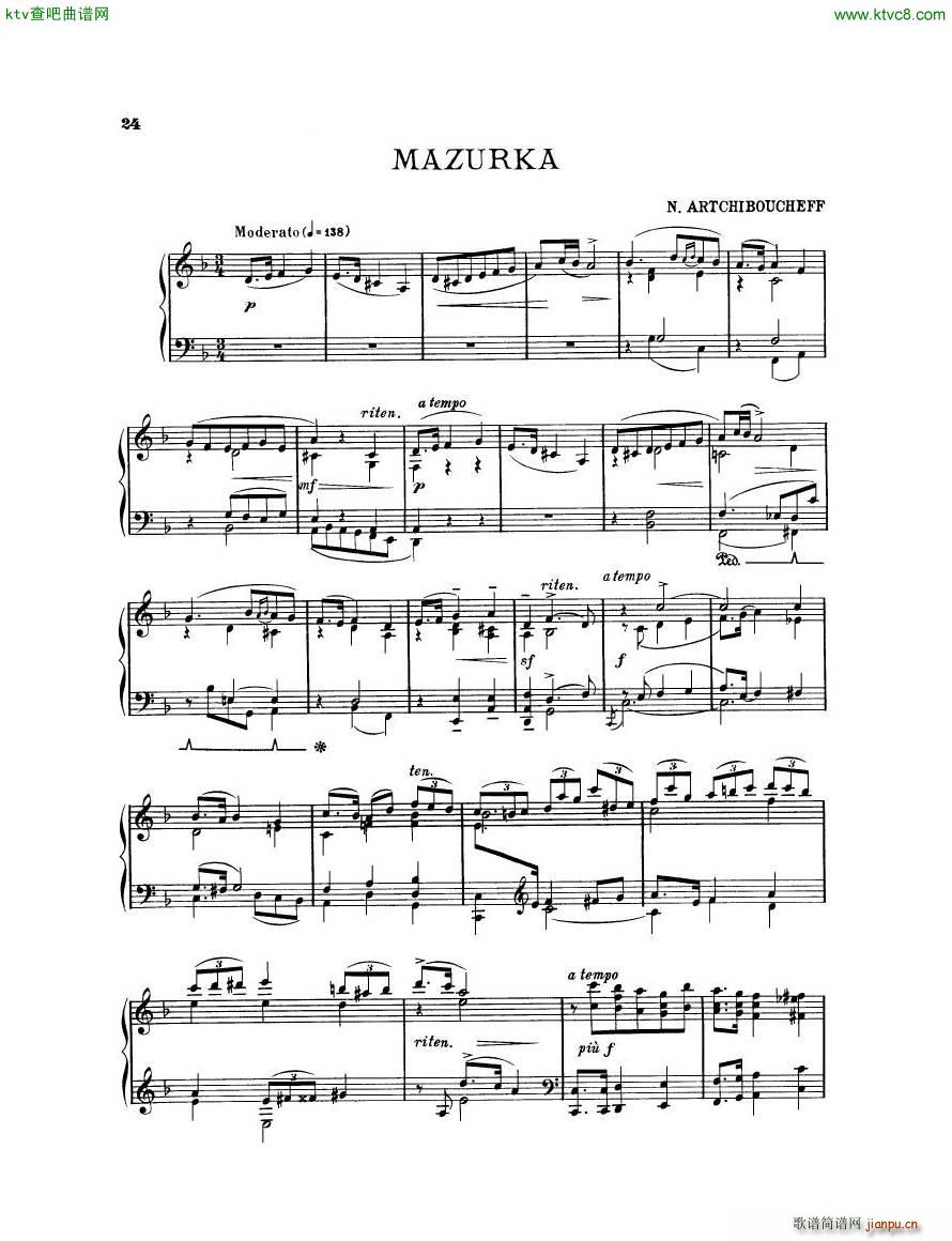 Artchiboucheff Mazurka in D minor()1