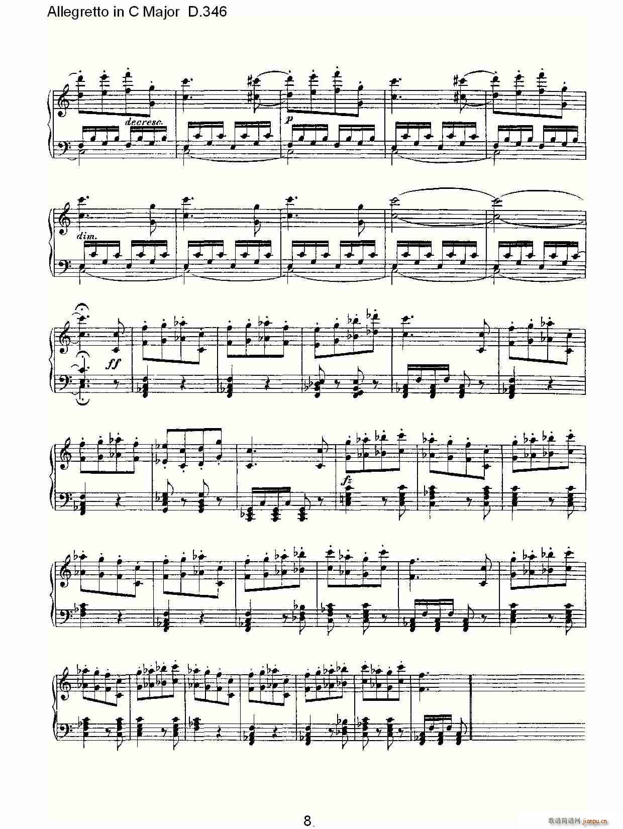 Allegretto in C Major D.346(ʮּ)8