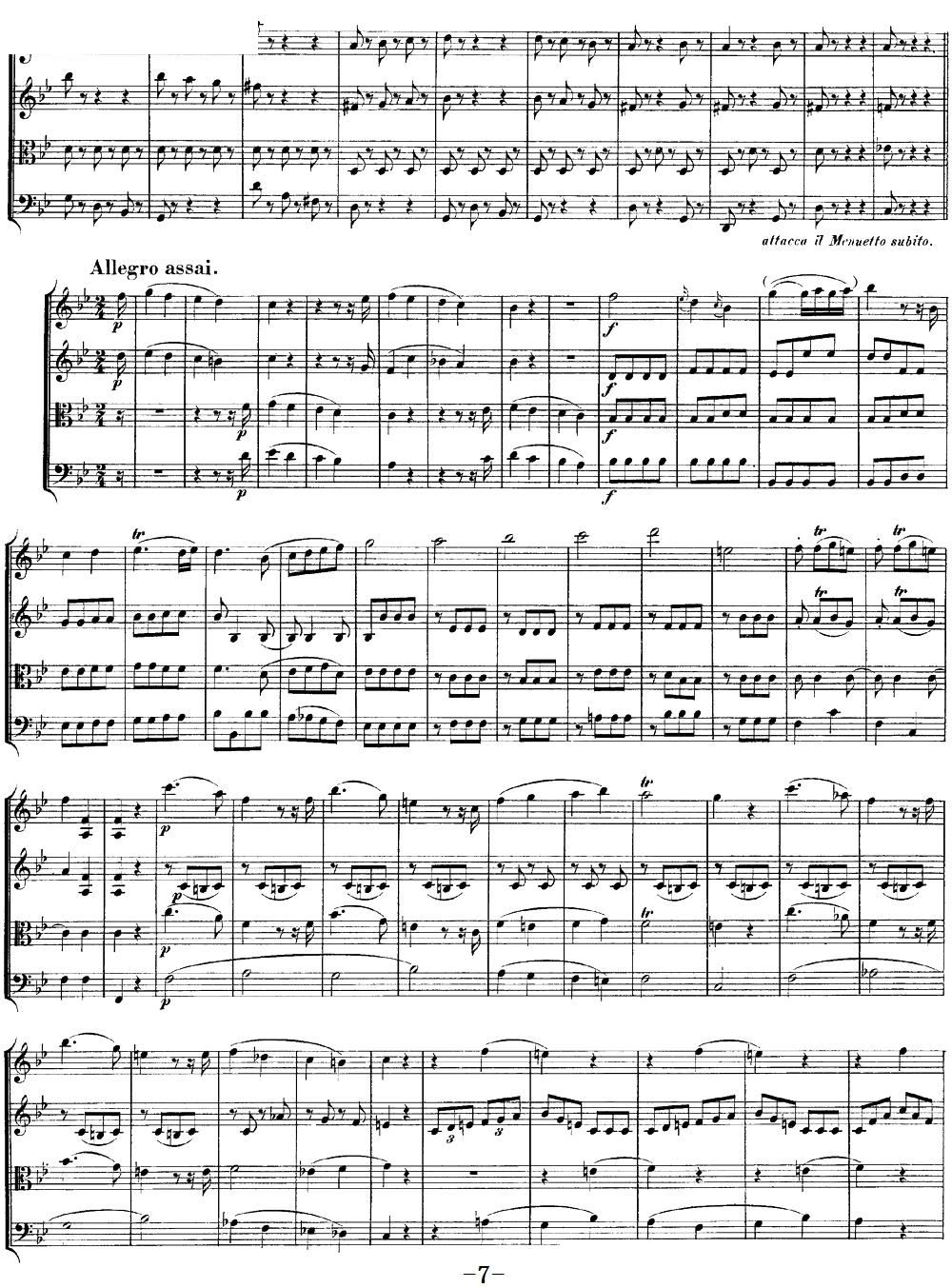 Mozart Quartet No 12 in Bb Major K 172()7