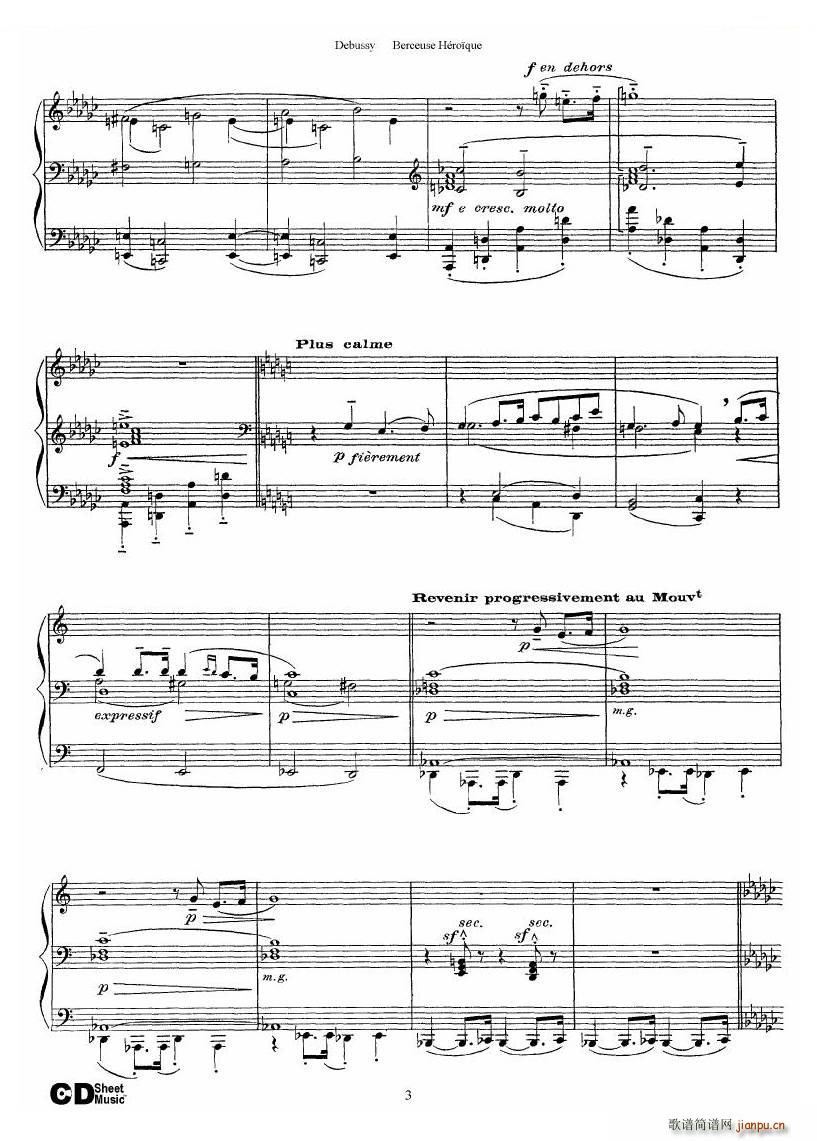 Debussy Berceuse Hro que Berceuse Hro que(ʮּ)3