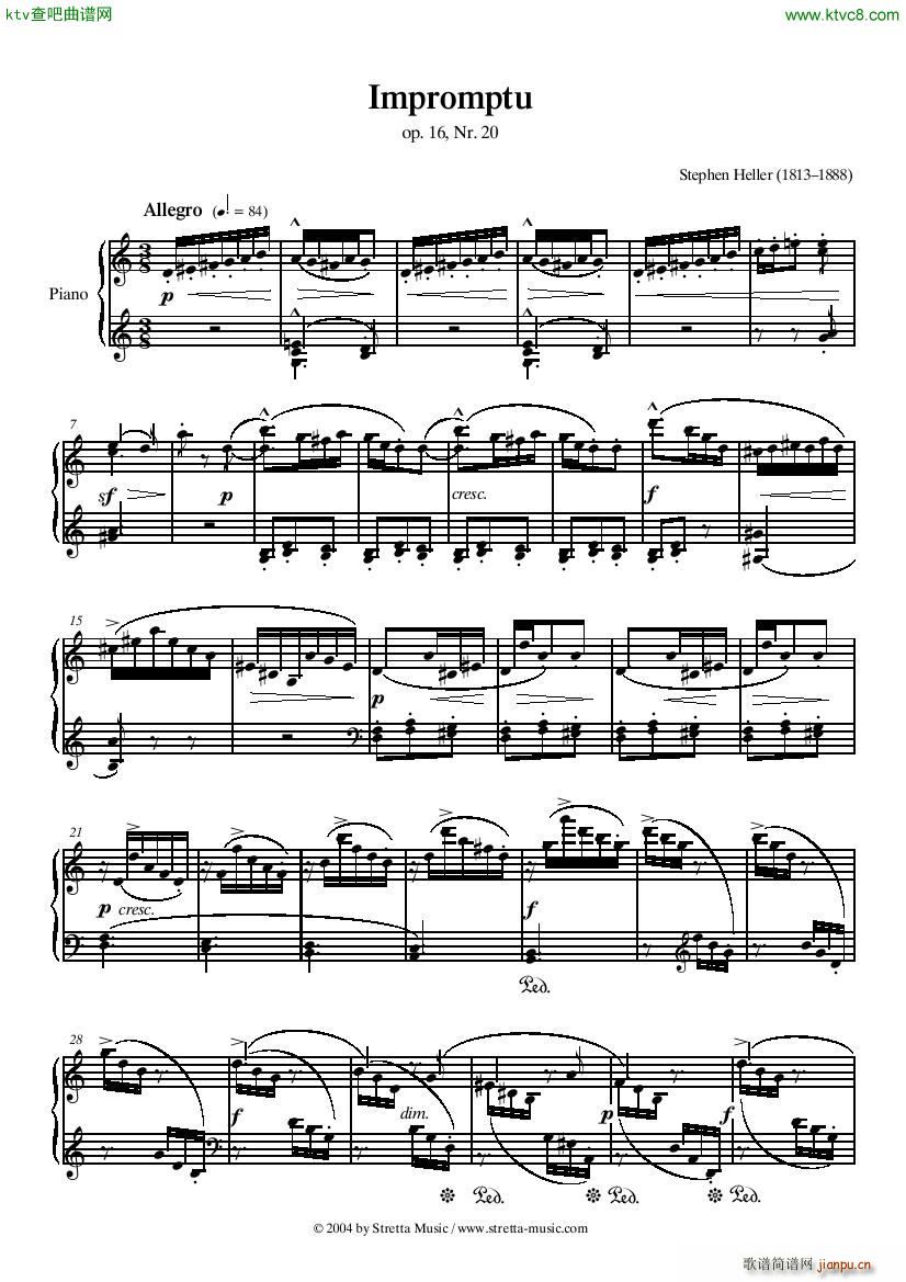 PIANO SHEET MUSIC heller impromtu()1