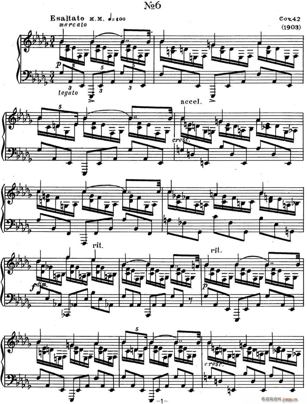 ˹Ǳ ϰ Op 42 No 6 Alexander Scriabin Etudes()1