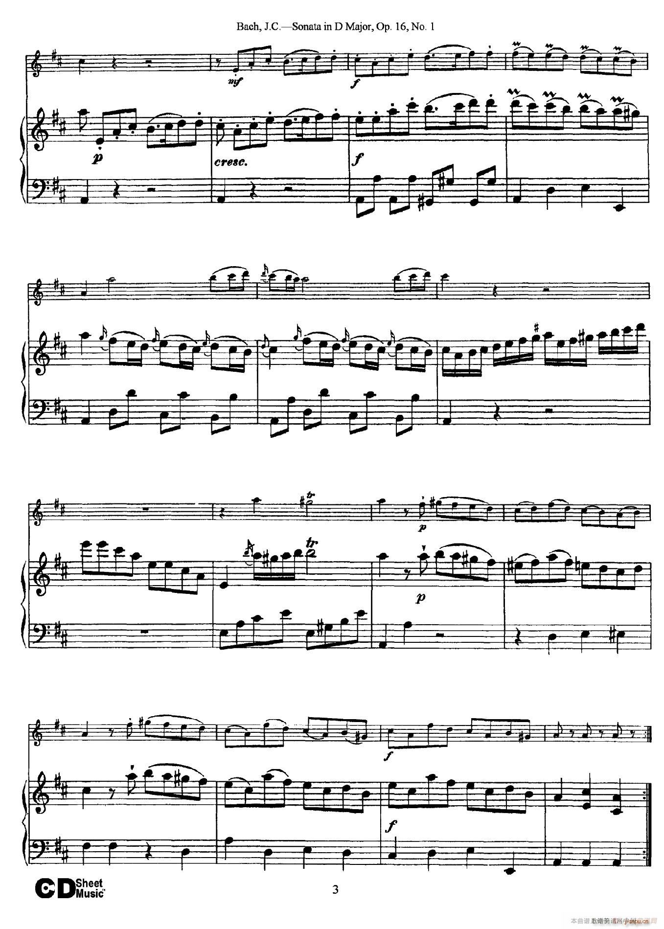 Sonata in D Major Op 16 No 1 ٰ()3