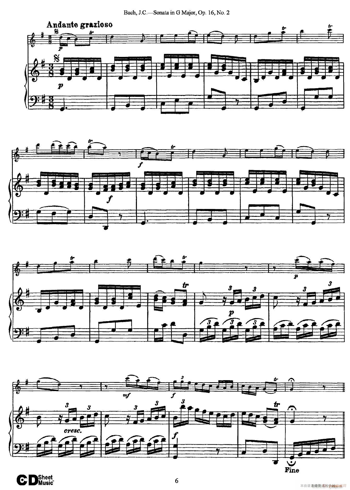Sonata in D Major Op 16 No 2 ٰ()6