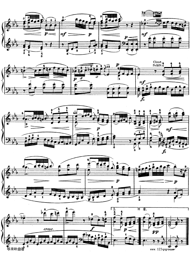 降B大调奏鸣曲kv333-莫扎特(钢琴谱)12