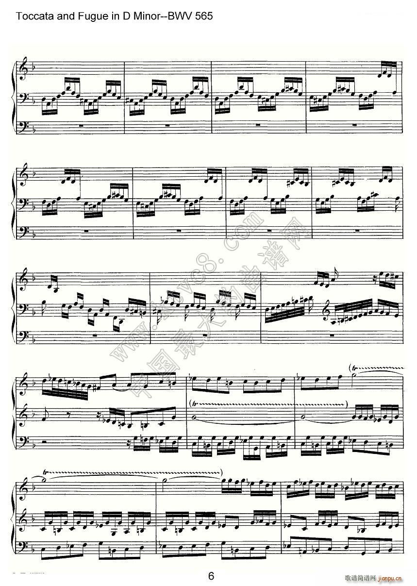 Toccata and Fugue in D Minor BWV 565 ܷ(ʮּ)6
