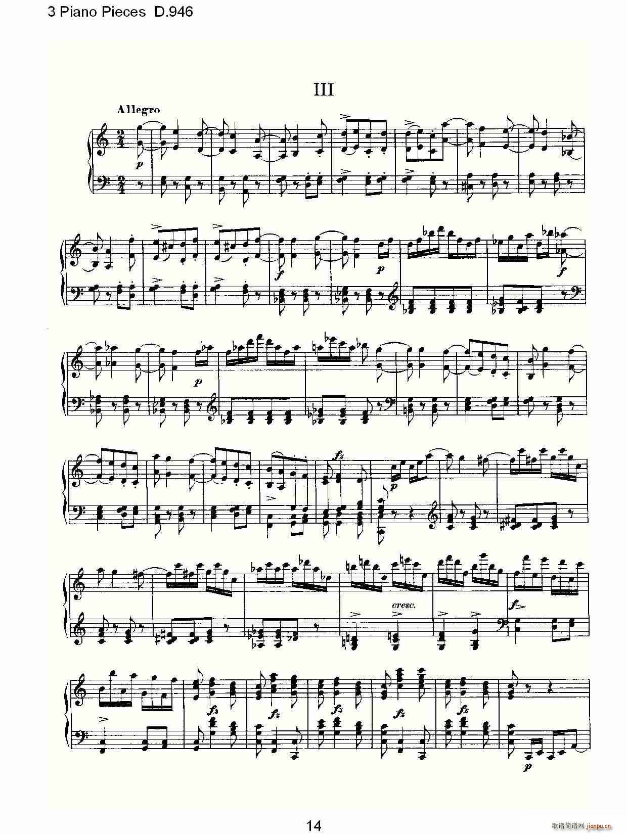 3 Piano Pieces D.946()14