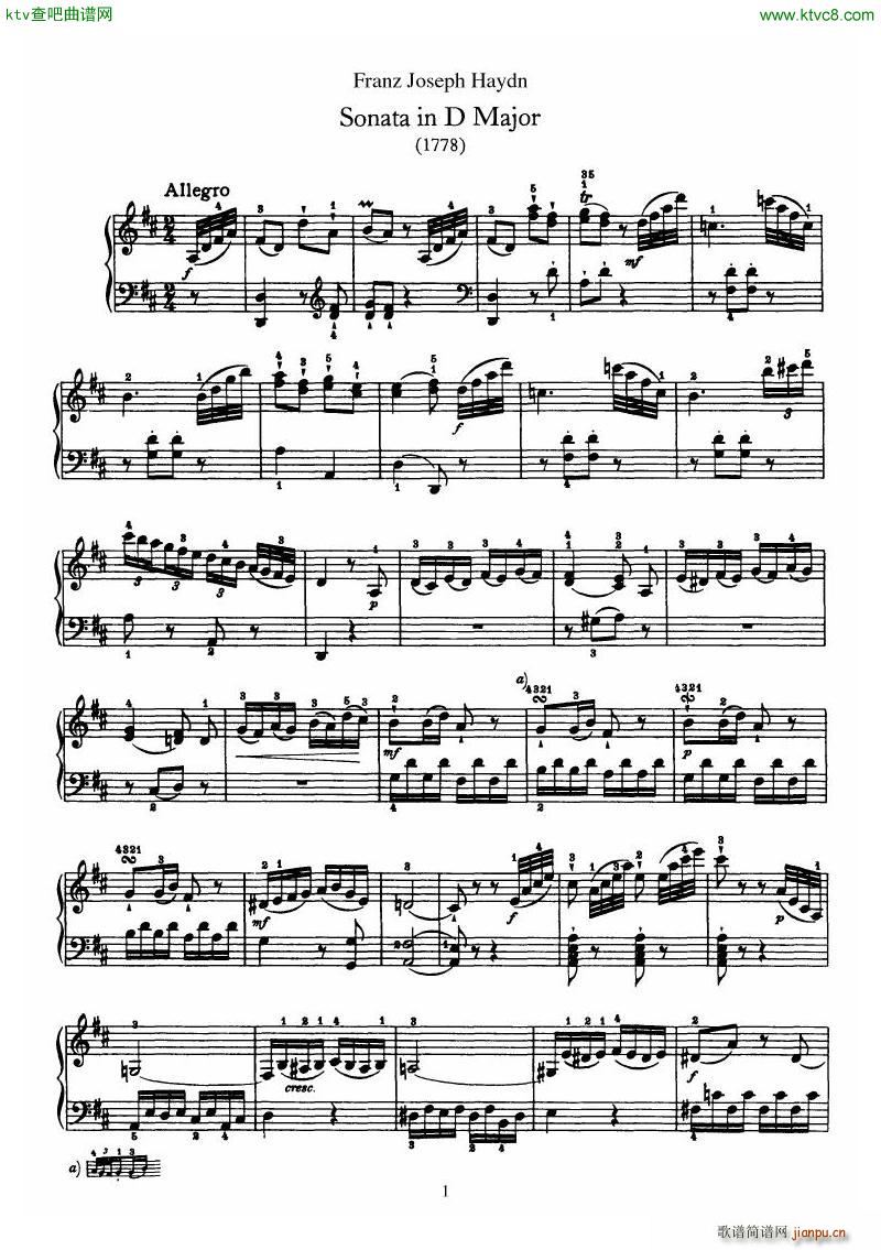 Haydn Piano Sonata No 33 In D()1