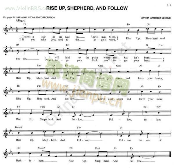 Rise Up Shepherd and Follow简谱