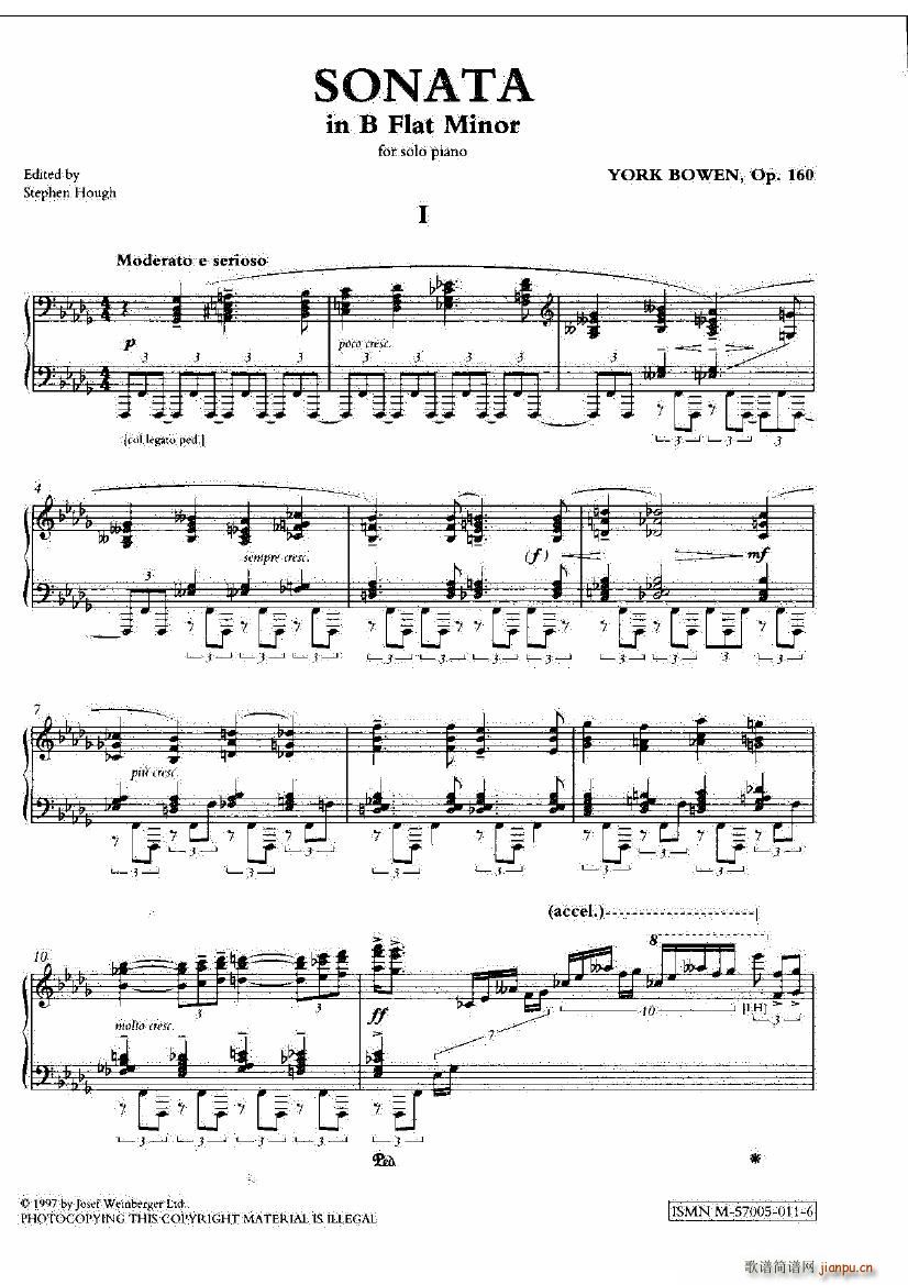 Bowen Op 160 Piano Sonata in Bb()1