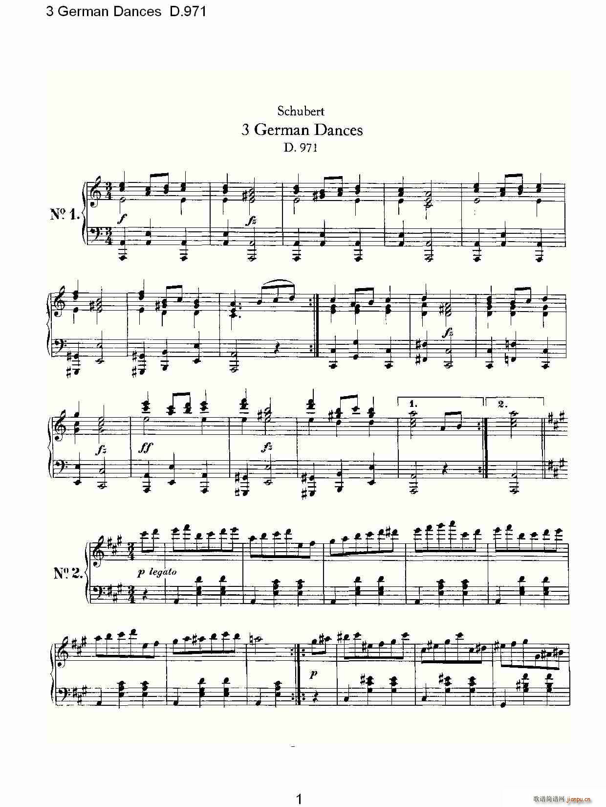 3 German Dances D.971(ʮּ)1